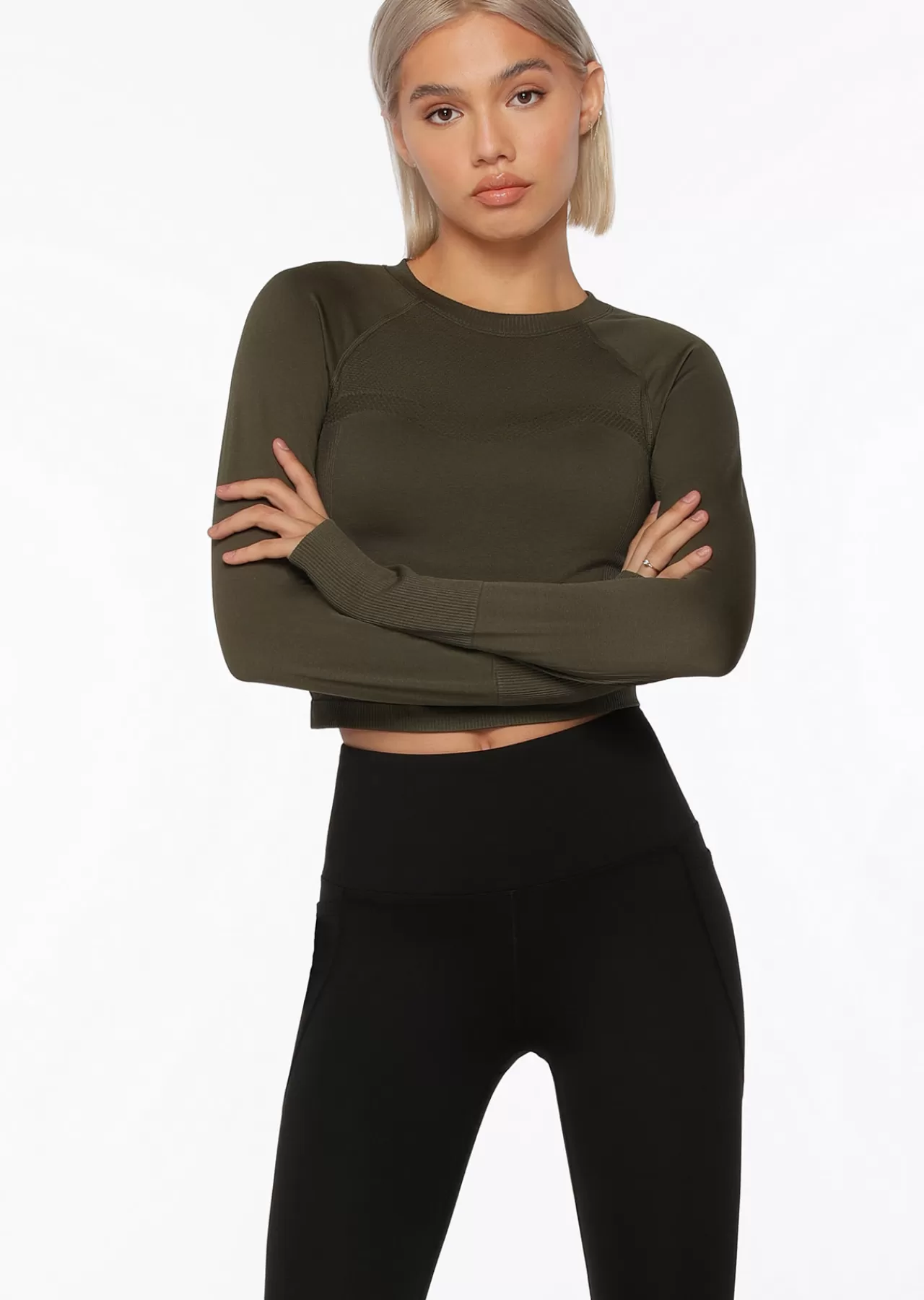 Women Lorna Jane Tops>Dynamic Seamless Cropped Long Sleeve Top