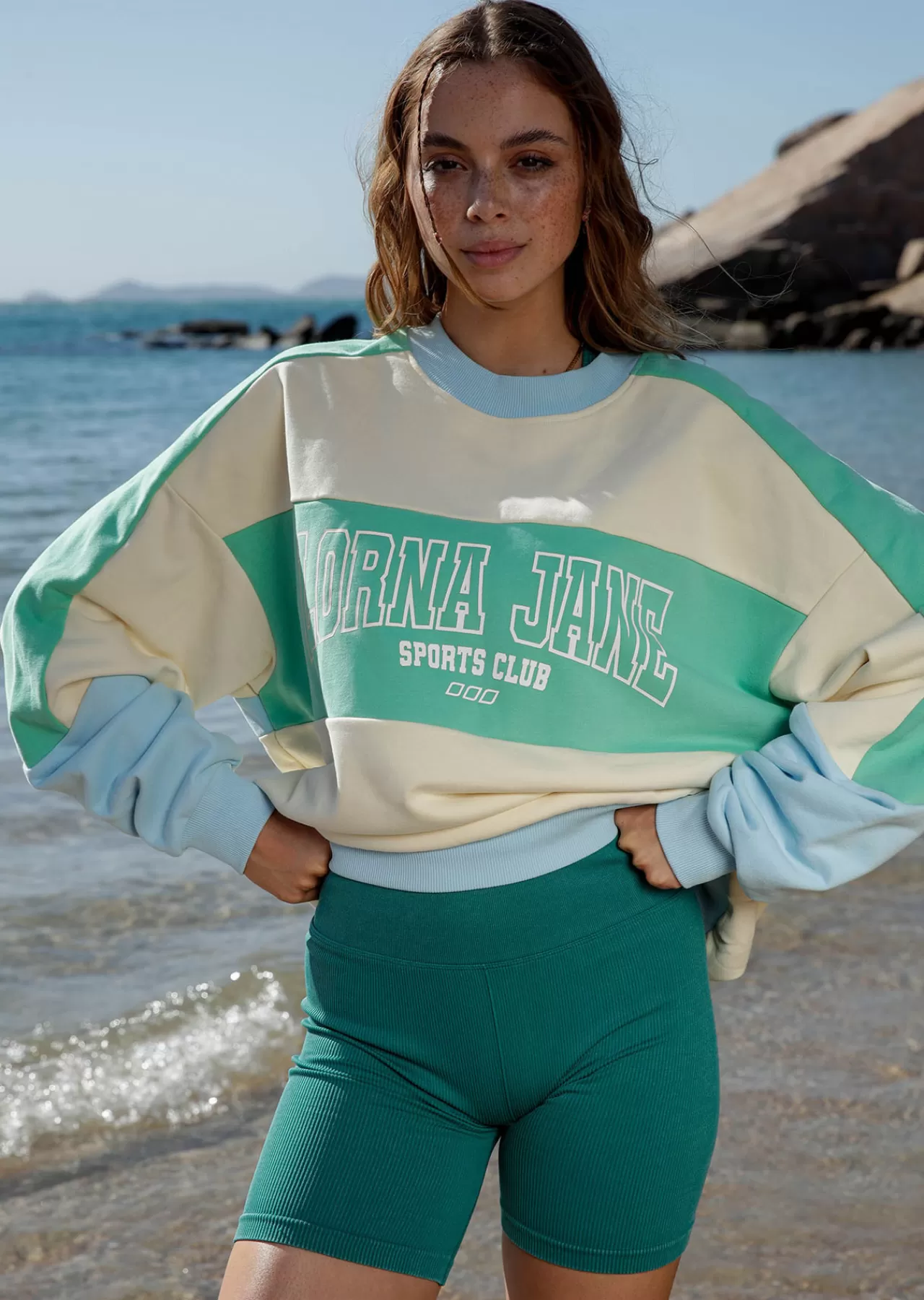 Women Lorna Jane Outerwear>Vintage Oversized Racer Sweat