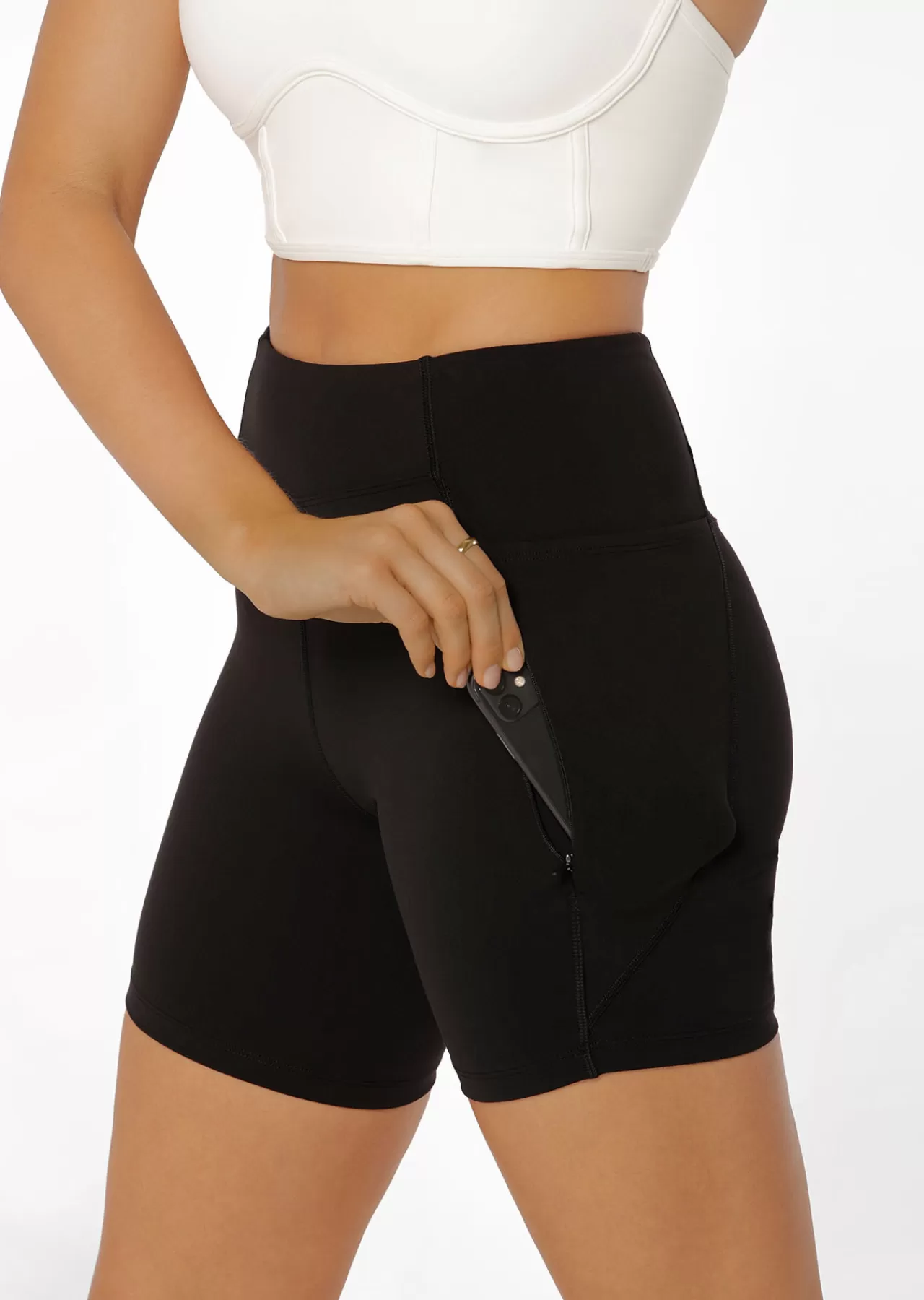Women Lorna Jane Shorts>Zip Pocket Recycled Stomach Support 16Cm Bike Short